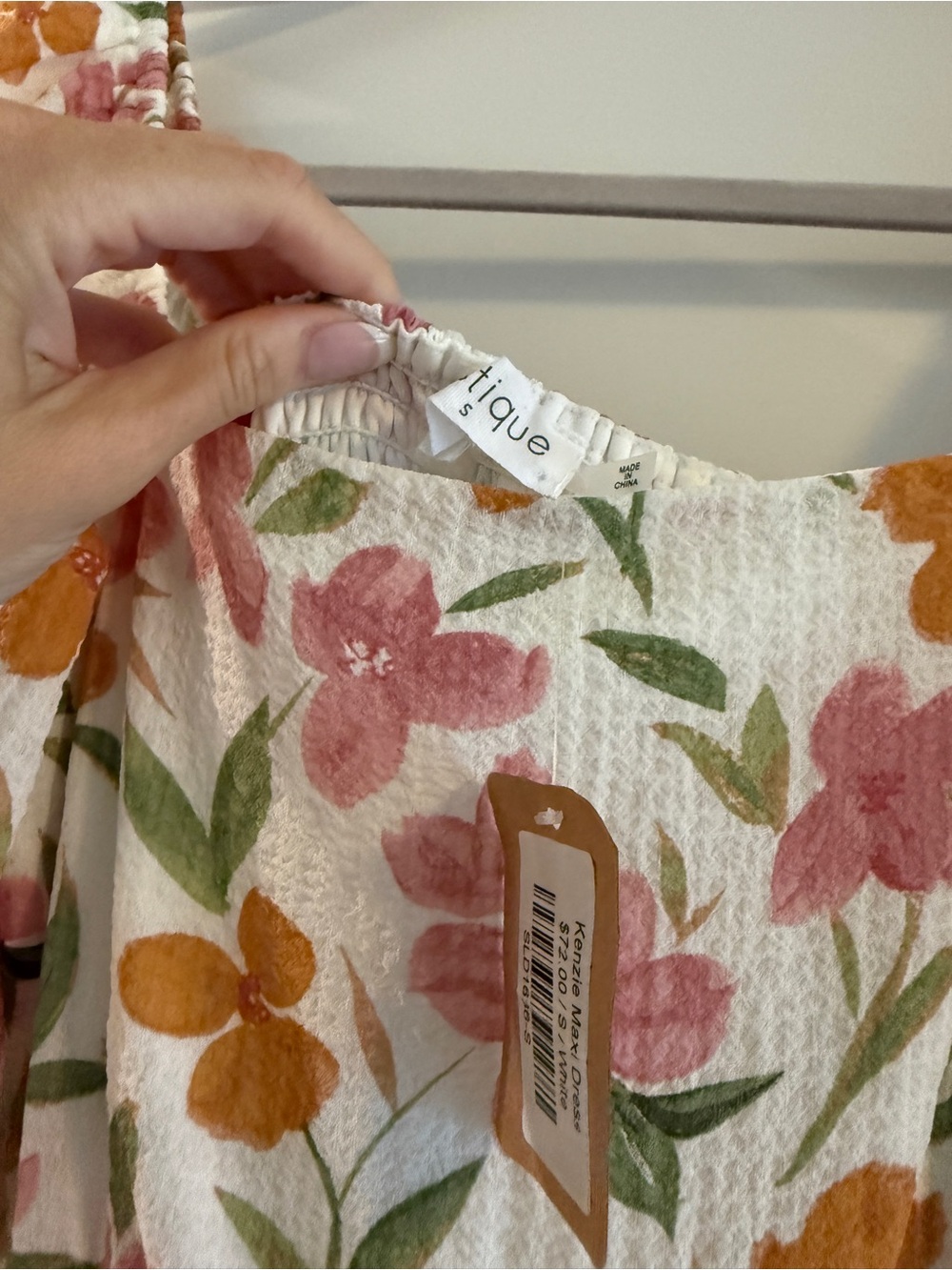 Vestique Floral Puff-Sleeve Maxi Dress - Pink & Mustard - Picture 2 of 2